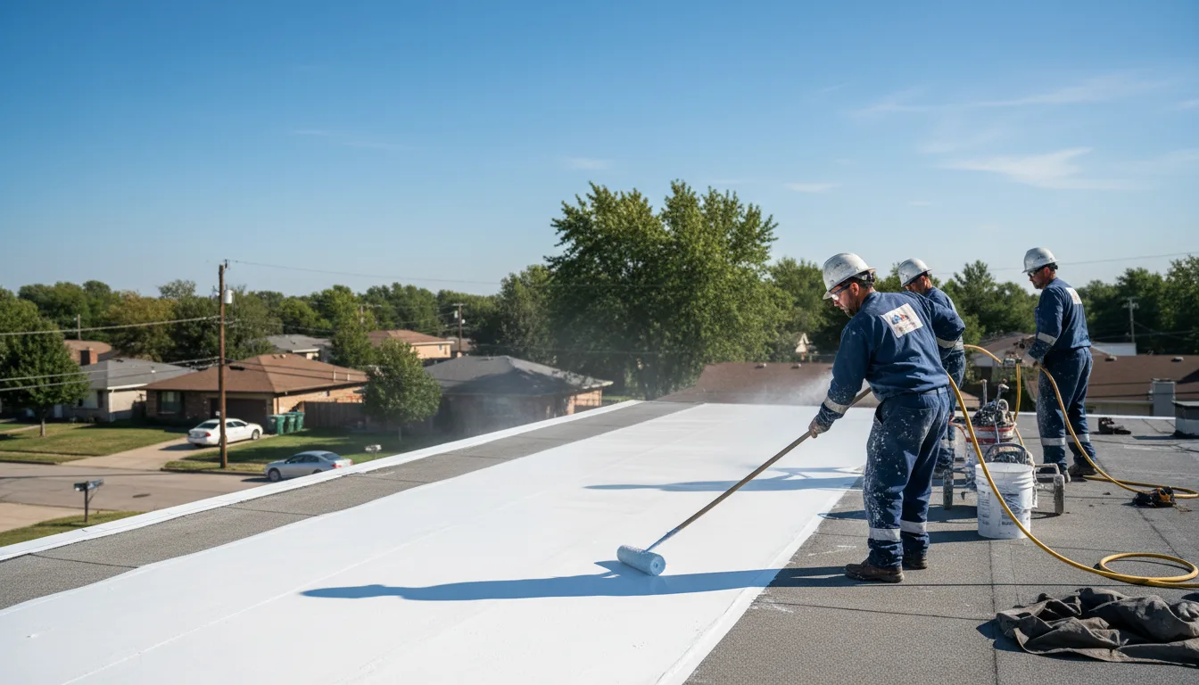 Commercial roof coating in Flora, IL near me